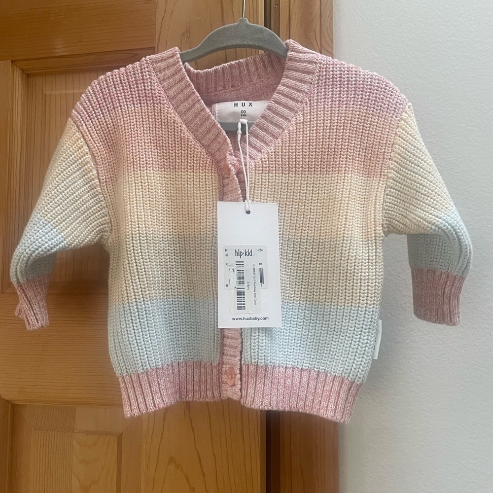 Hux baby cardigan. 3-6 months. Never worn. With tags.